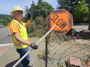 Gordy with a Slow sign