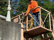 Cody at Work at waste water treatment plant