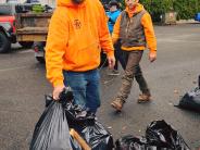 John and Carson working at Spruce Up Stevenson