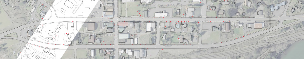 Map of inventoried trees within Stevenson Downtown Right of Way